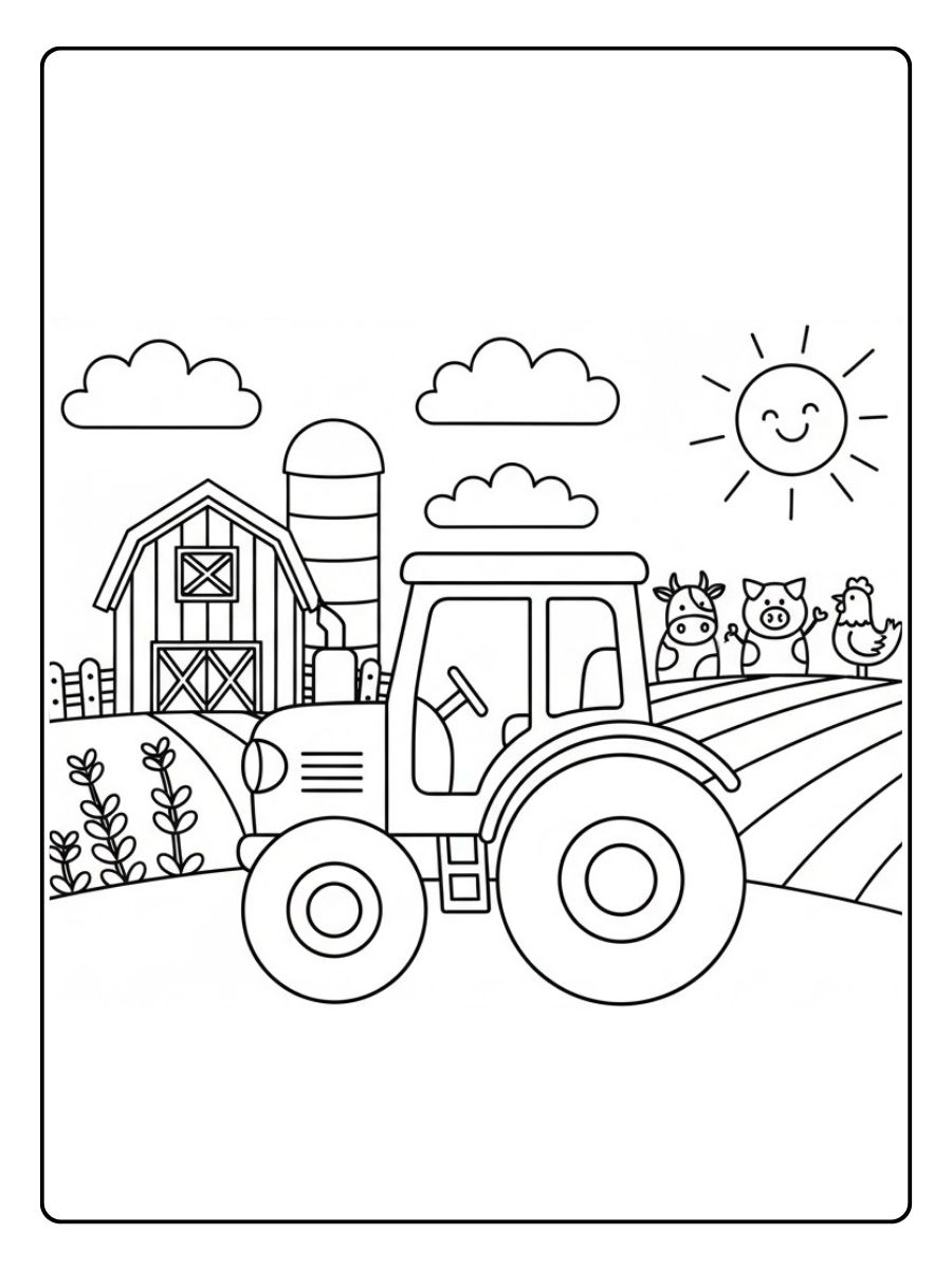 Traktor Ausmalbild Bauernhof