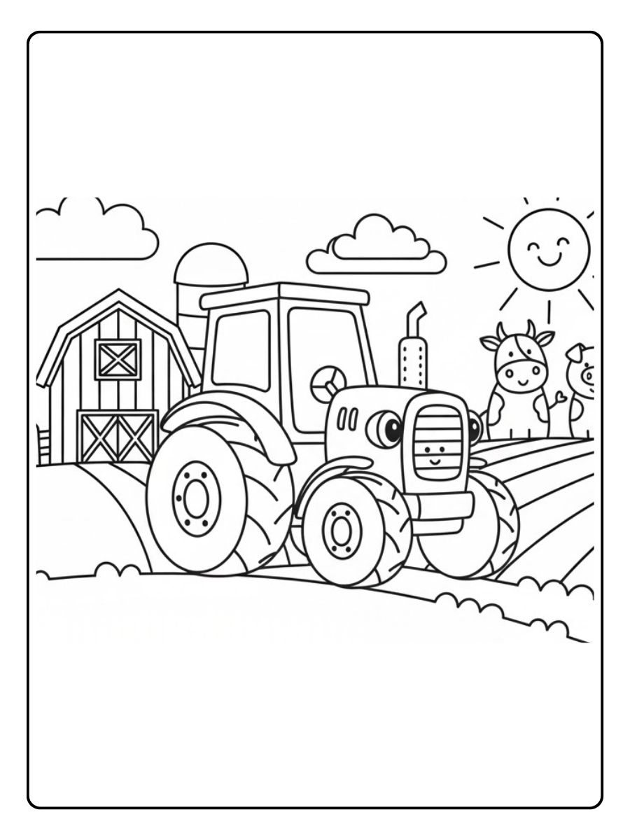 Traktor Ausmalbild Tiere