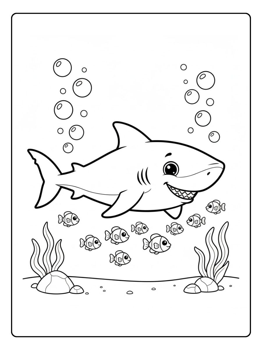 Unterwasserwelt Ausmalbild Hai