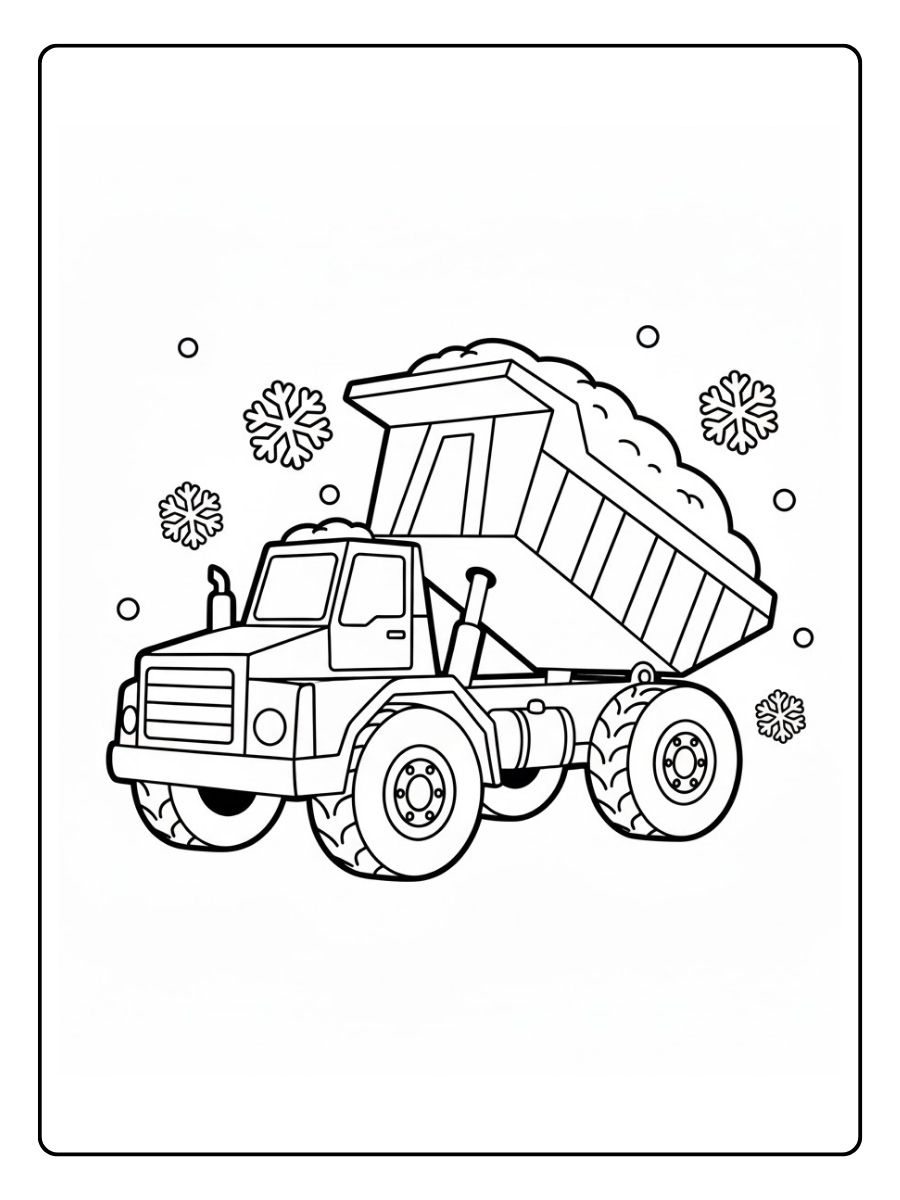 Winter LKW Ausmalbilder