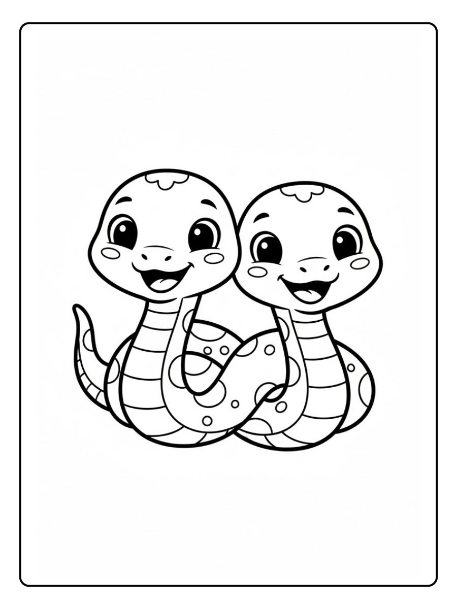 Zwei Schlangen Ausmalbild