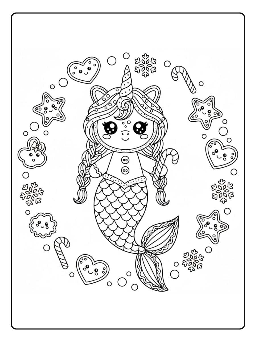 ausmalbild meerjungfrau einhorn für kinder