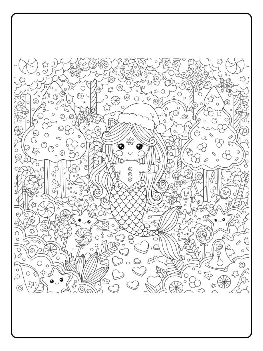 ausmalbild meerjungfrau einhorn im wald