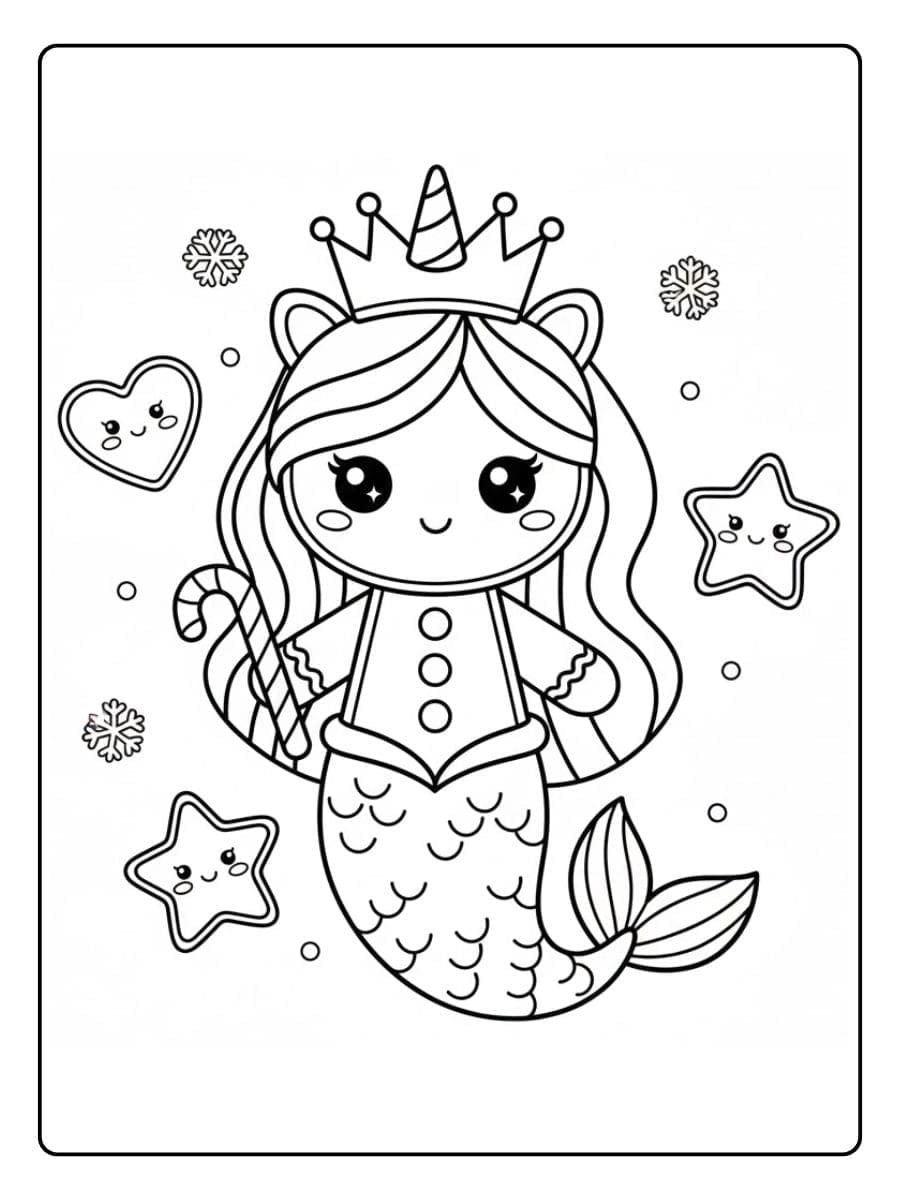 ausmalbild meerjungfrau einhorn mit krone