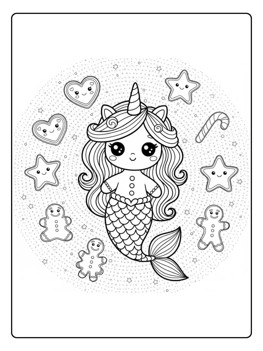 ausmalbild meerjungfrau einhorn zum ausdrucken