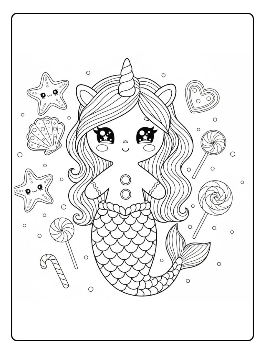 ausmalbild meerjungfrau einhorn zum download