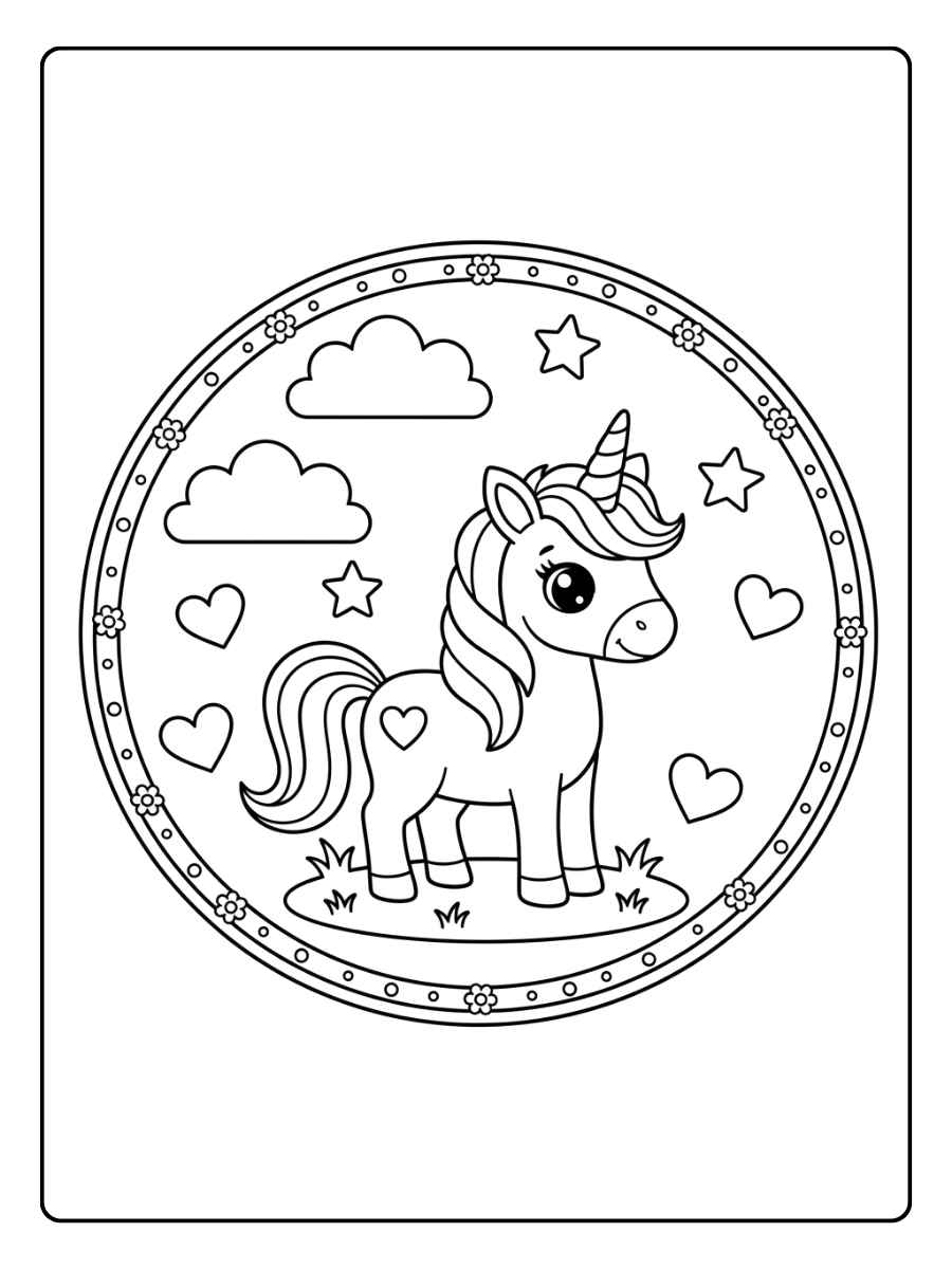 einhorn ausmalbild einfach zum ausdrucken