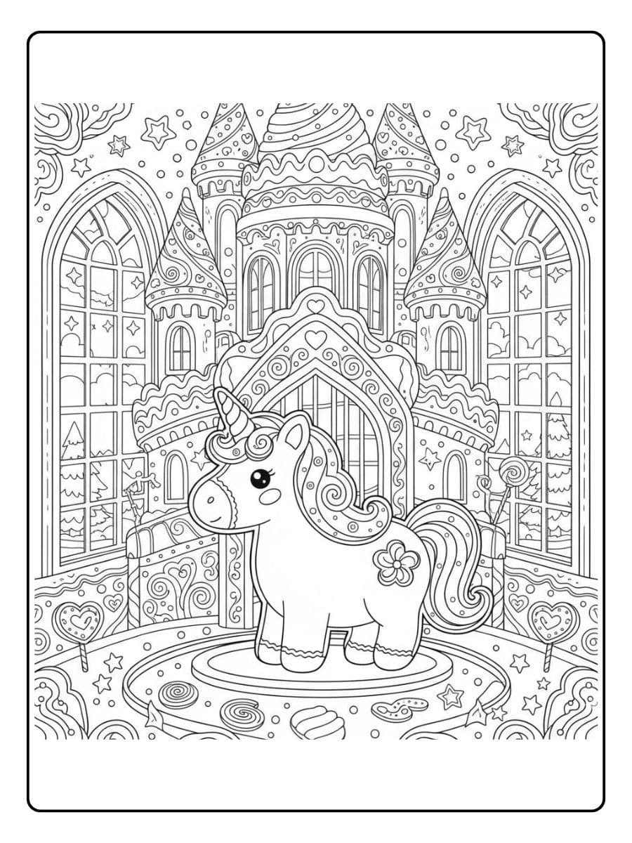 einhorn im magischen schloss