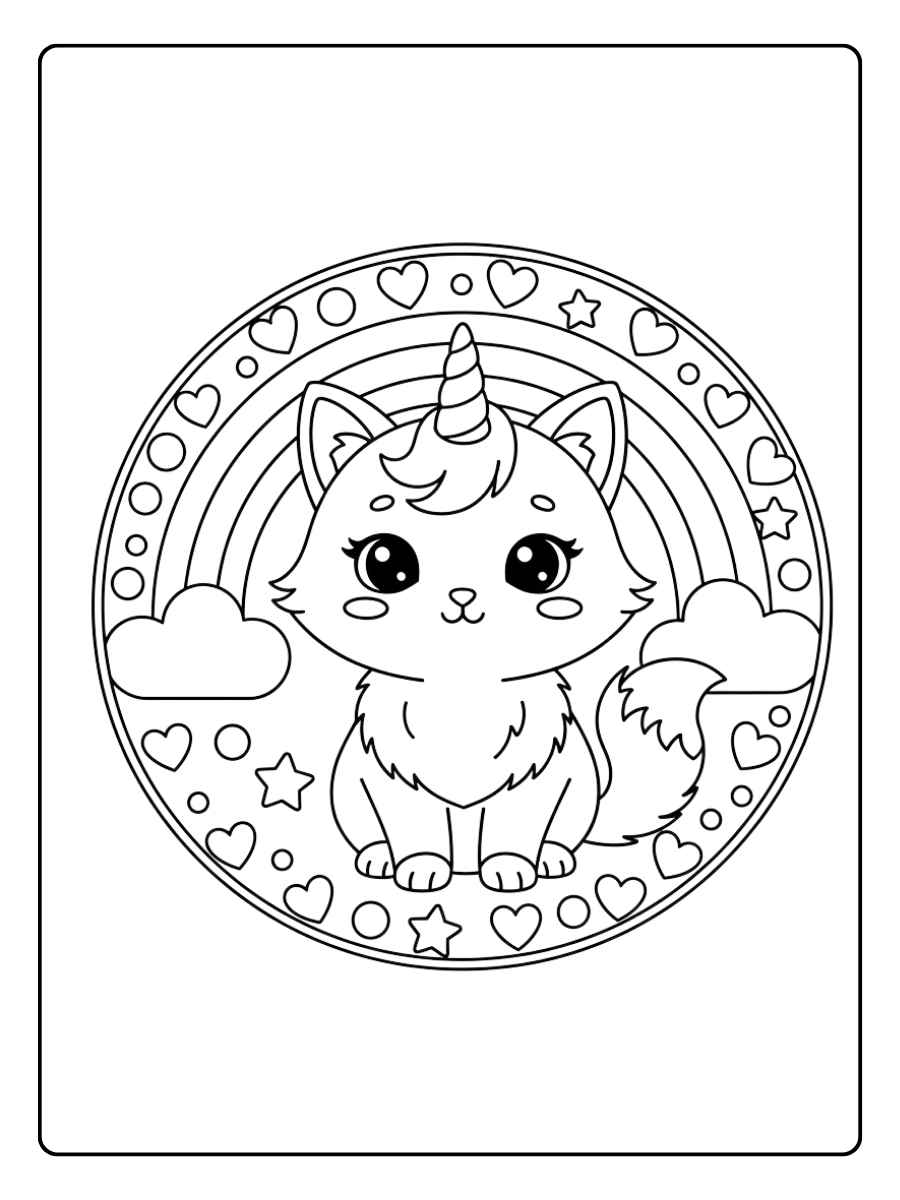 einhorn katze ausmalbild zum ausdrucken