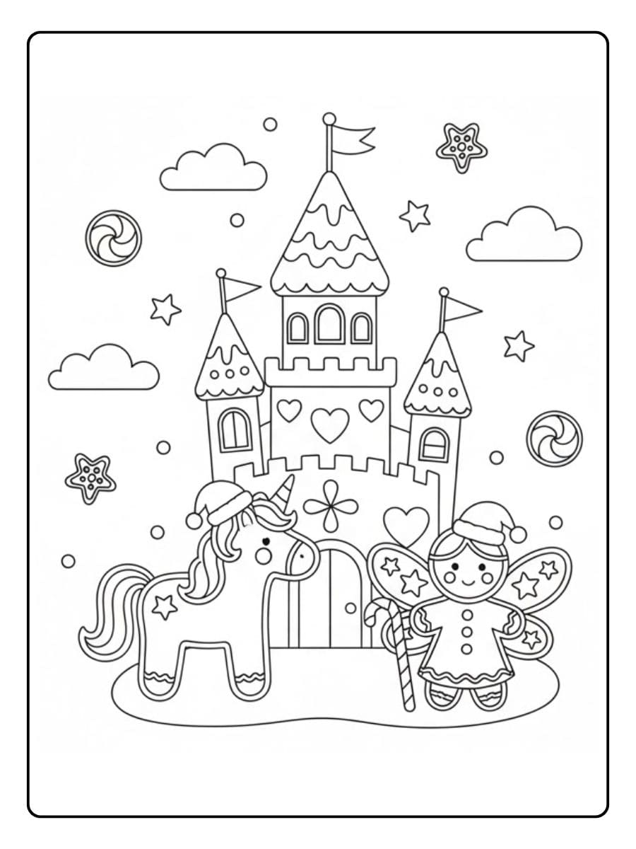 einhorn und fee vor dem märchenschloss