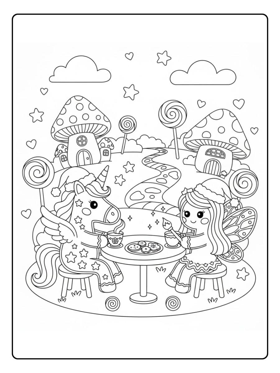 fee malt magische muster auf das einhorn