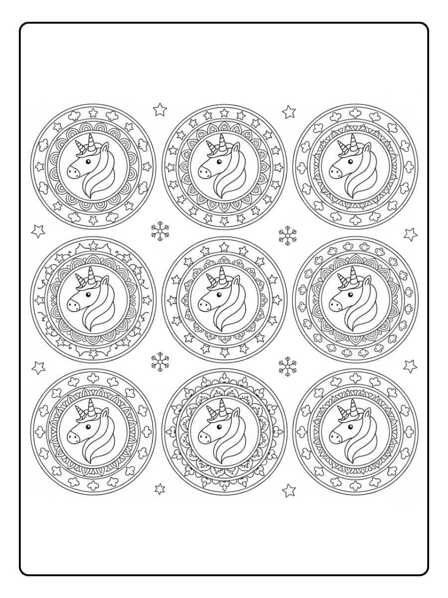 kostenlose ausmalbilder einhorn mandala sammlung