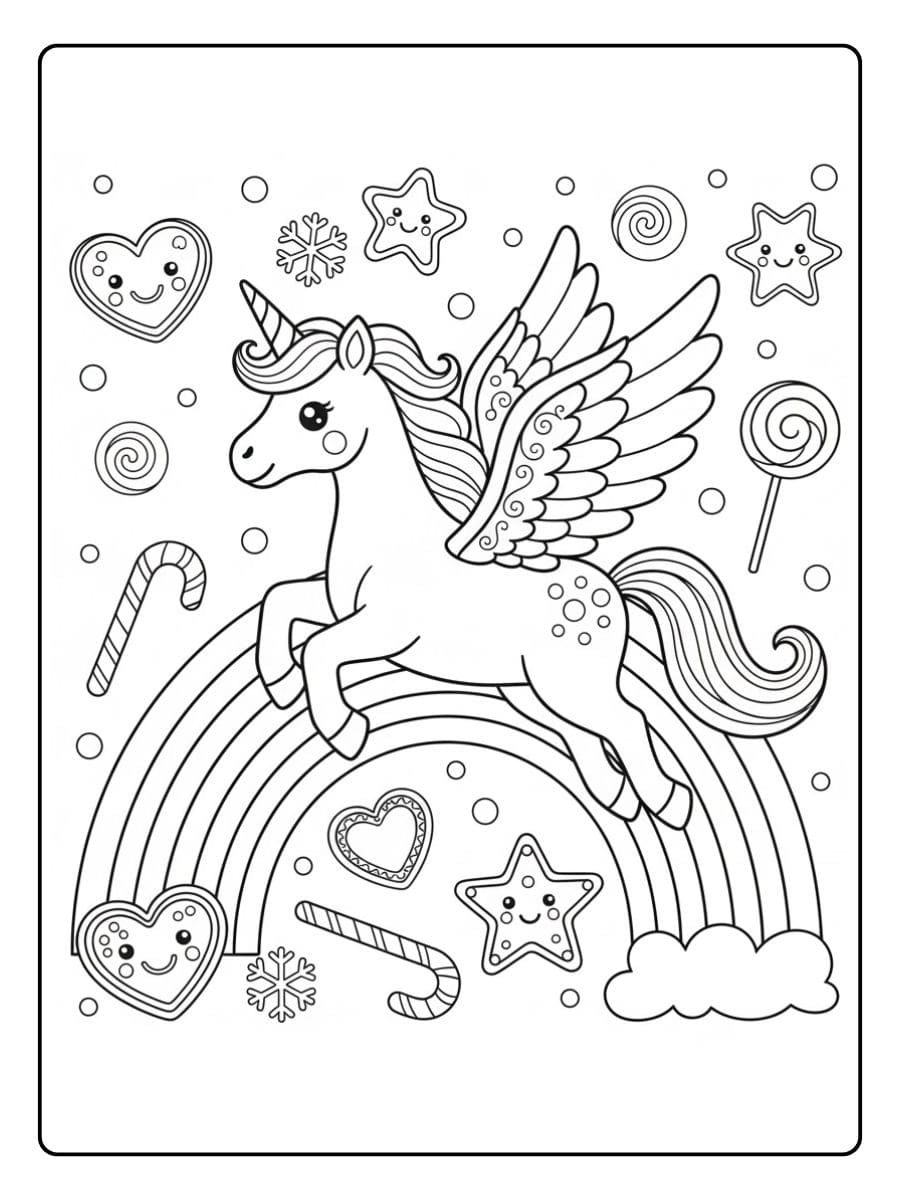 pegasus einhorn im regenbogen