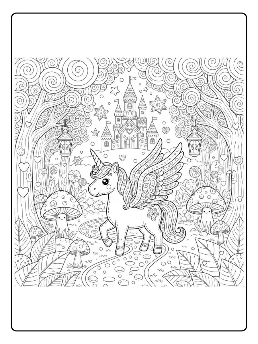 pegasus einhorn im zauberwald