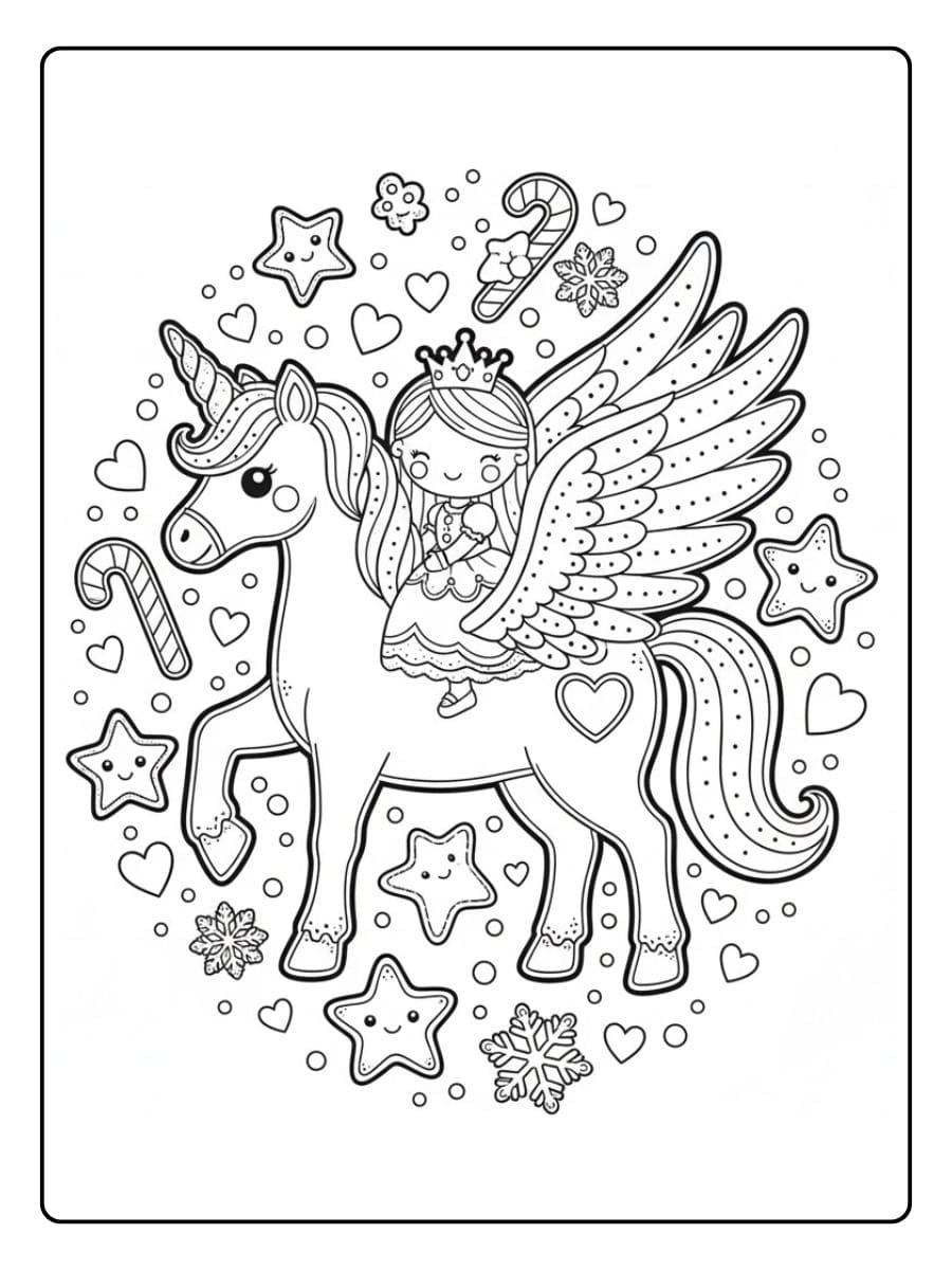 pegasus einhorn mit prinzessin