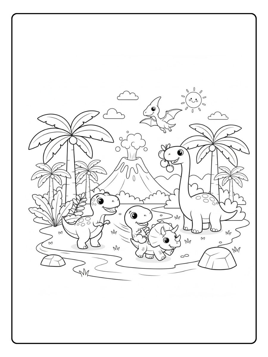 pielende Ausmalbilder Dinosaurier