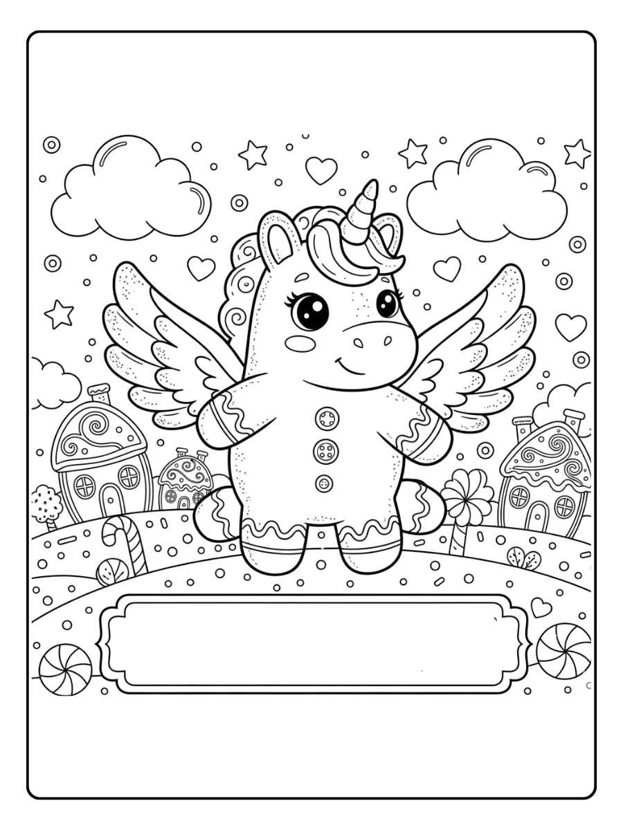 süßes einhorn mit flügeln ausmalbild für kleine kinder