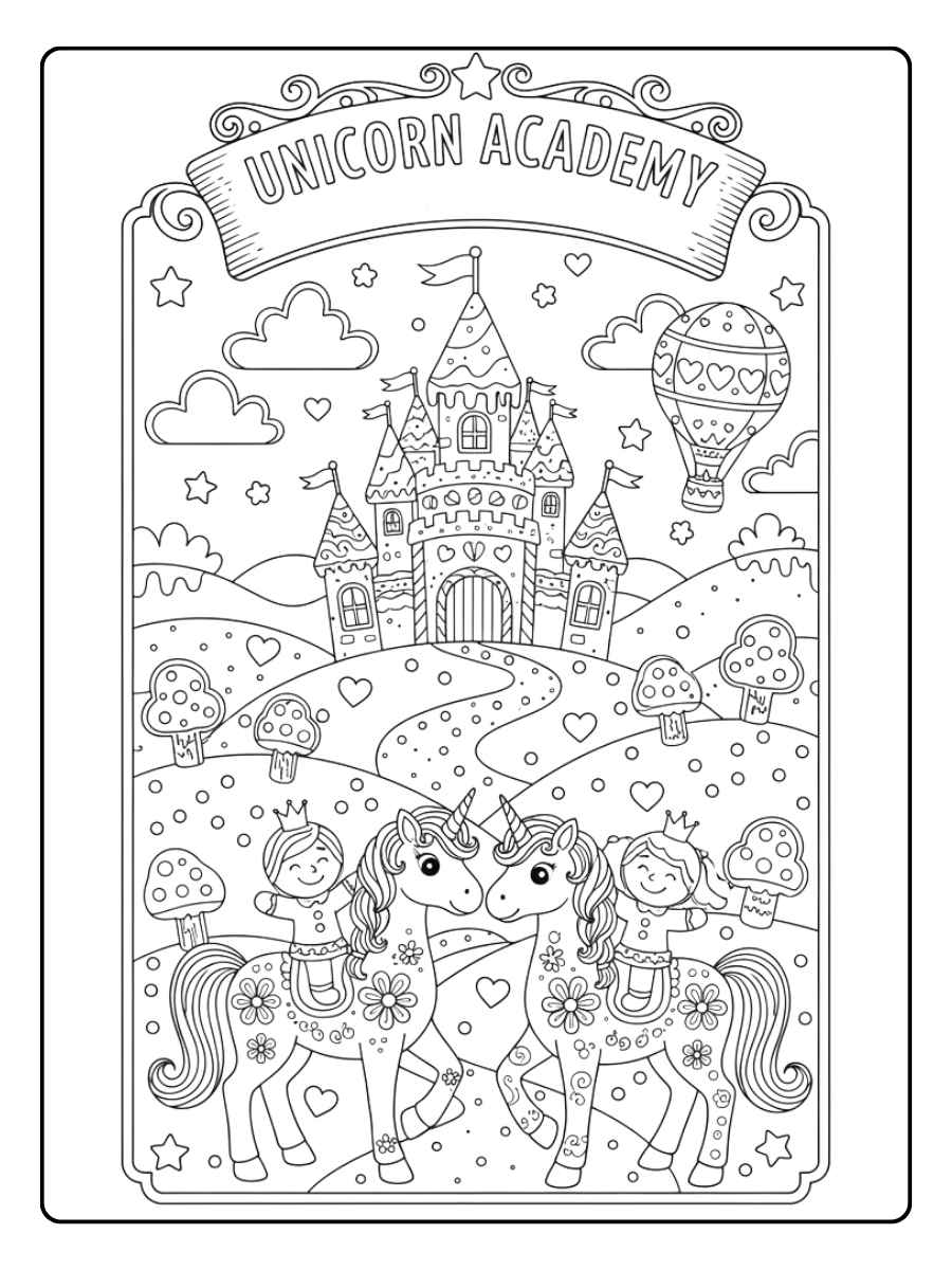 unicorn academy ausmalbilder freundschaft und abenteuer