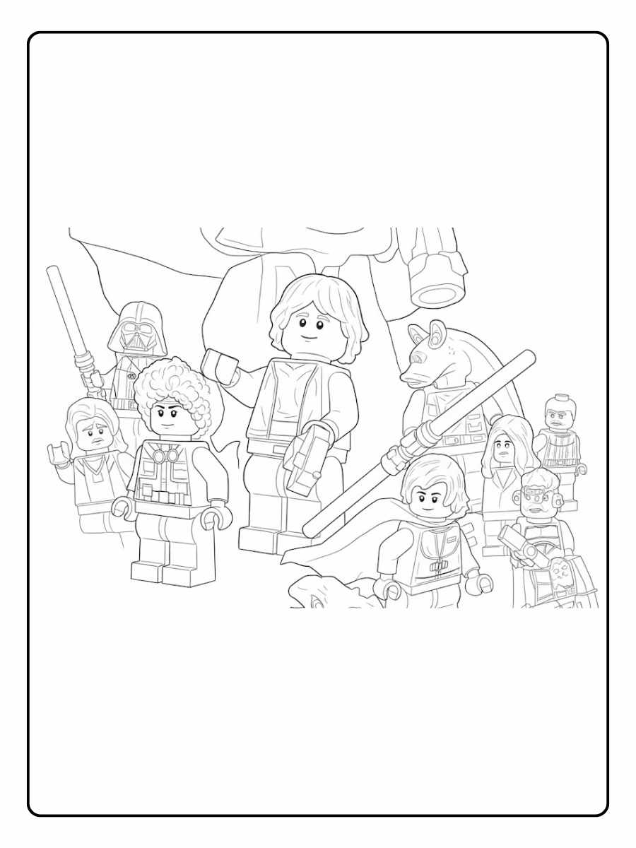 Actionreiches Lego Star Wars Ausmalbilder für Fans