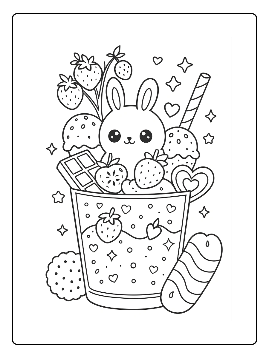 Ausmalbilder Kawaii Food (14)