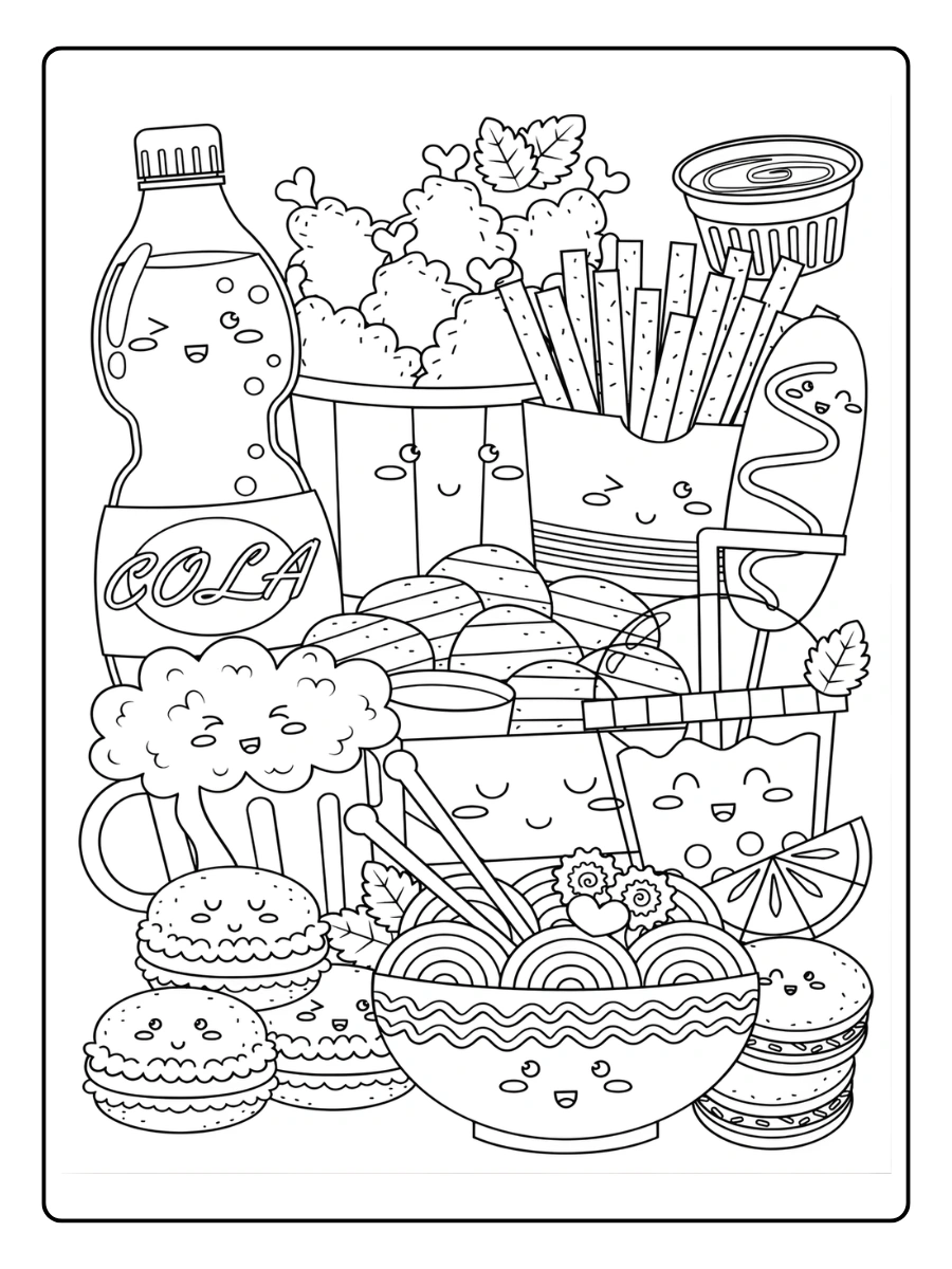 Ausmalbilder Kawaii Food (17)