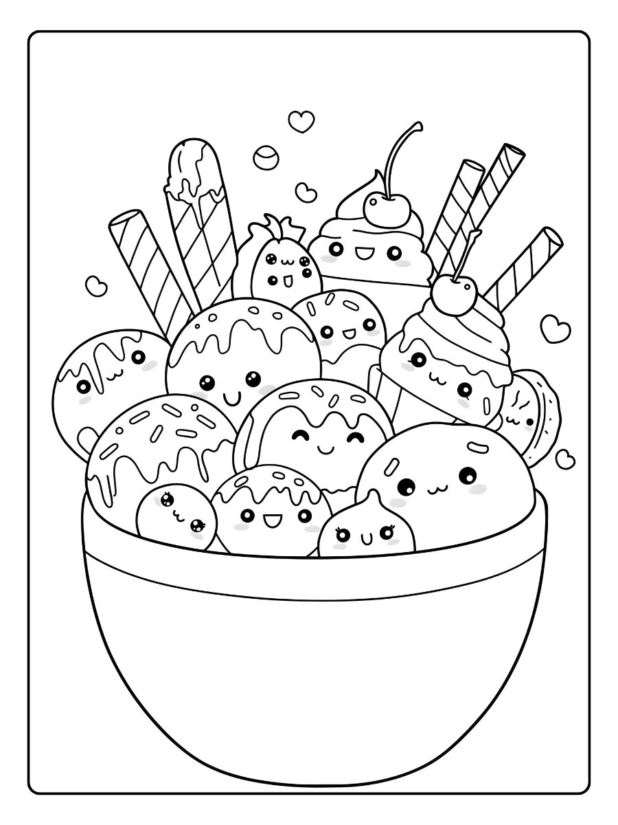 Ausmalbilder Kawaii Food (23)