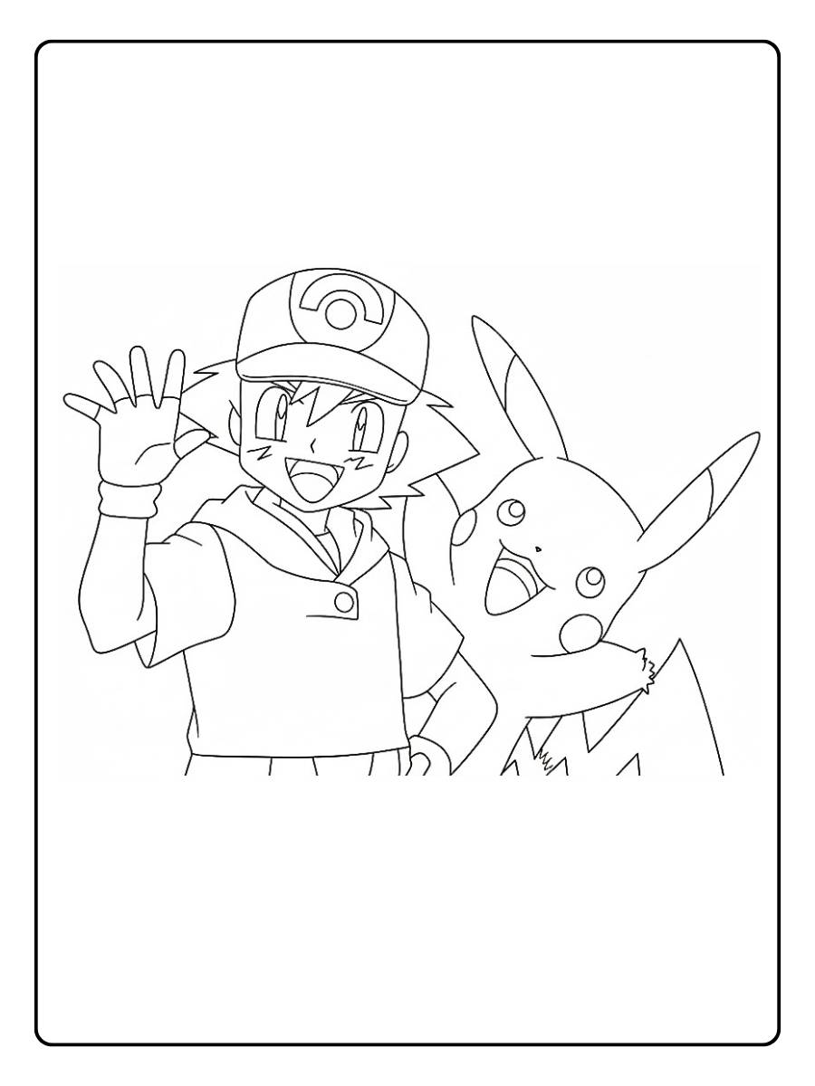 Fröhliche Pokémon Freunde pokemon ausmalbilder