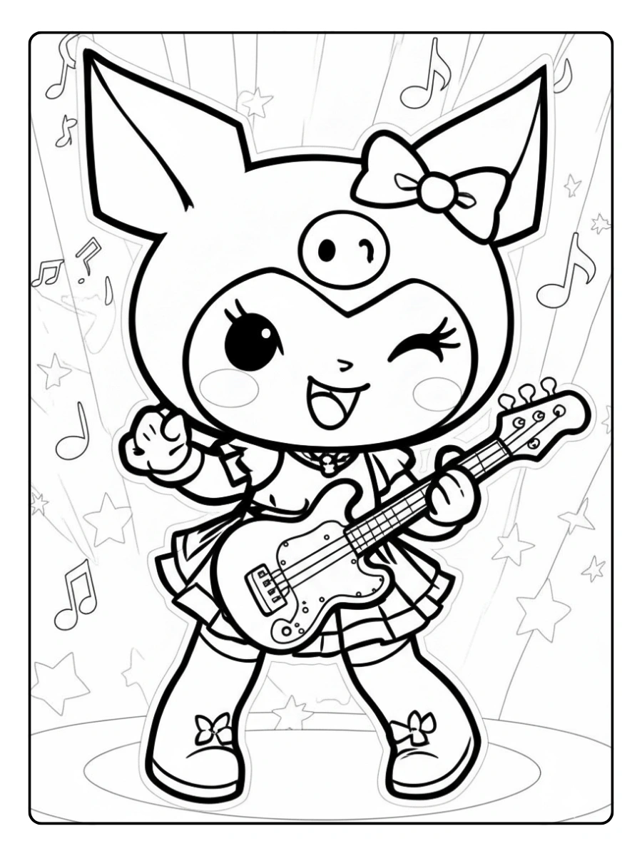 Kuromi Ausmalbilder (12)