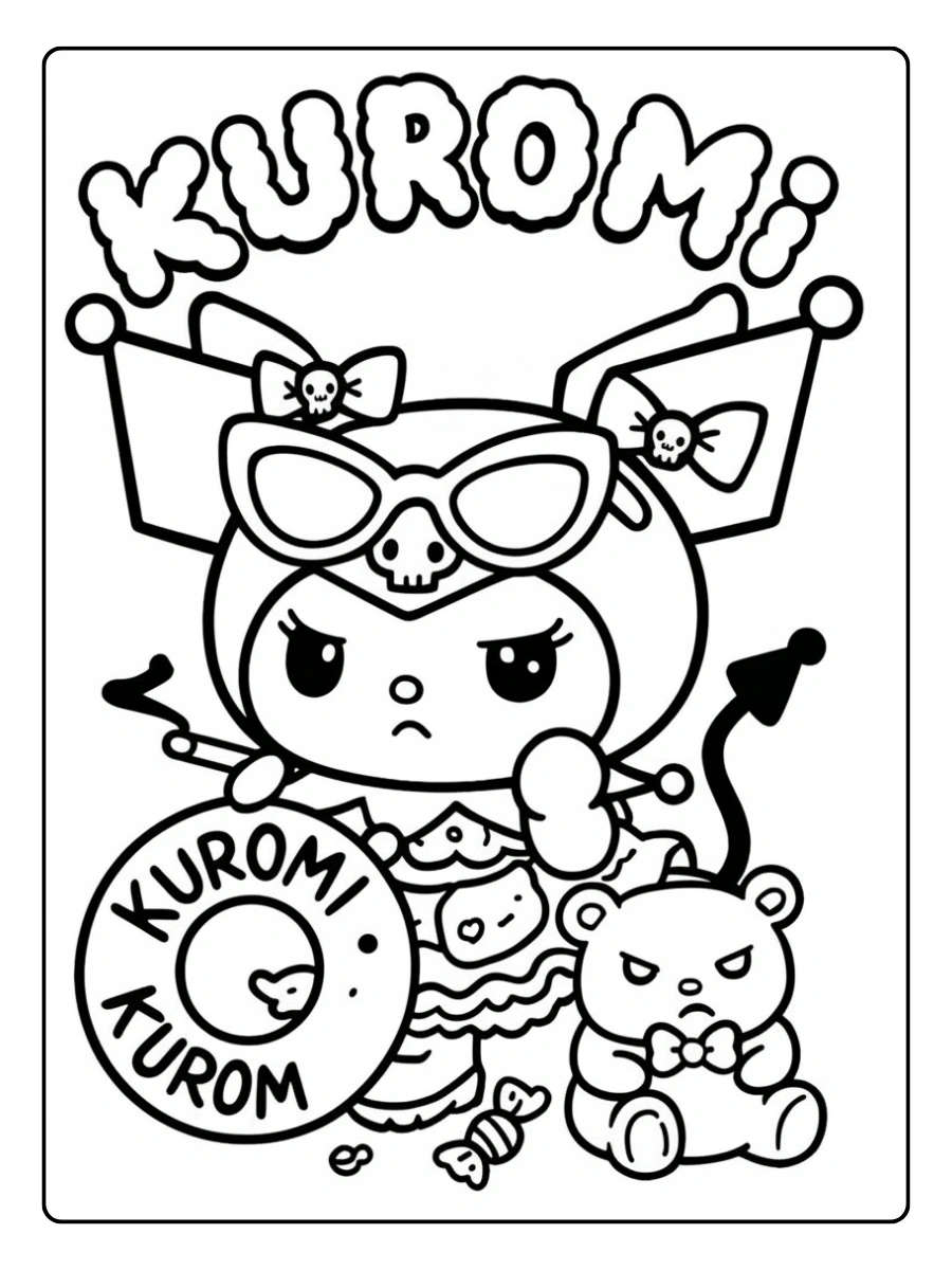 Kuromi Ausmalbilder (4)