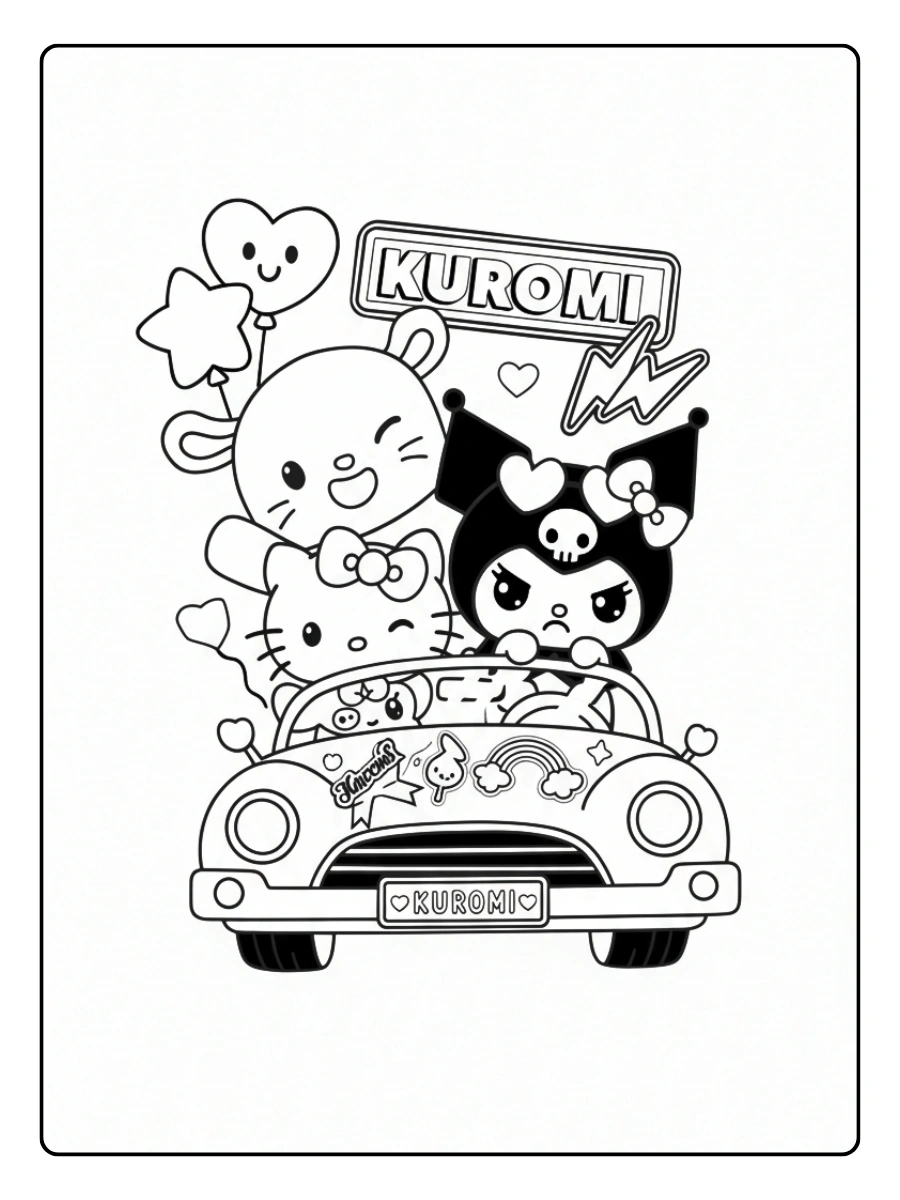 Kuromi Ausmalbilder (5)