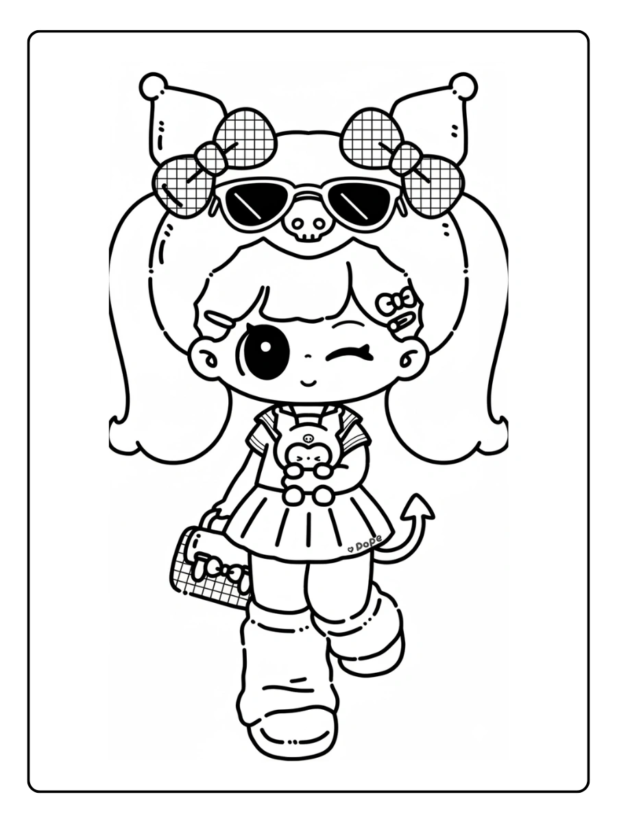 Kuromi Ausmalbilder (9)