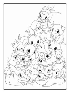 Lachender Ash und Pikachu Gruß pokemon ausmalbilder