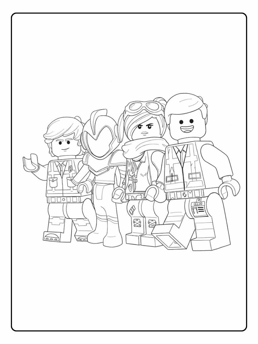 Lego Ausmalbilder Emmet Lucy und Freunde