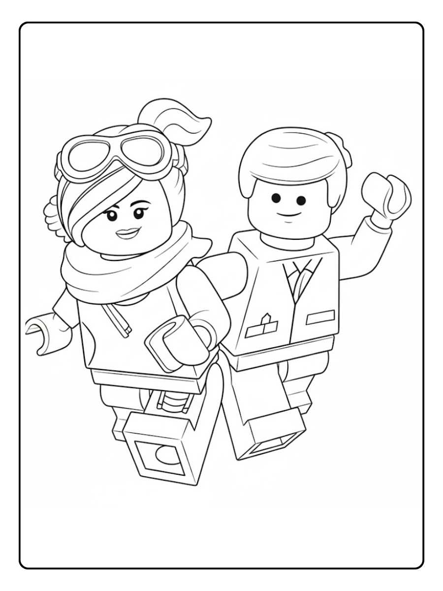 Lego Ausmalbilder Emmet und Wyldstyle Abenteuer