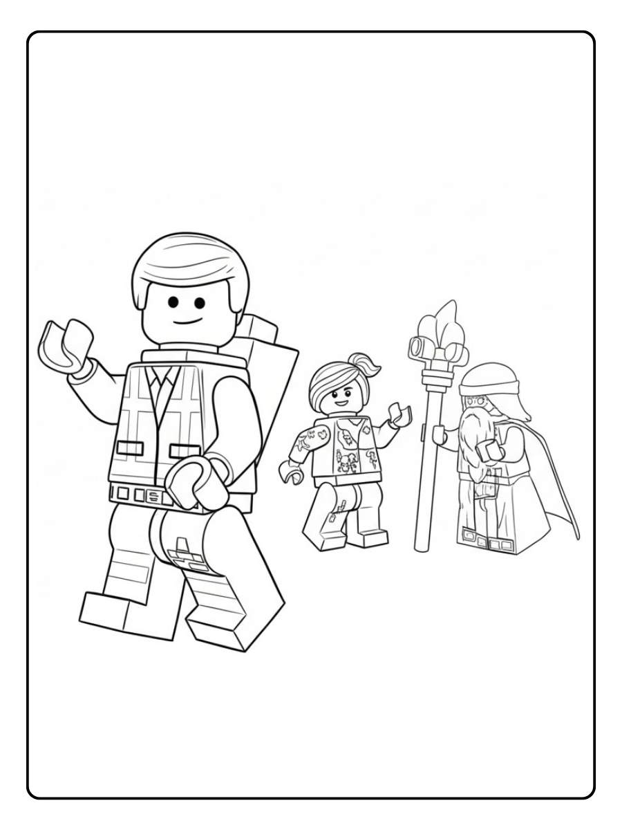 Lego Ausmalbilder mit Emmet und Freunden