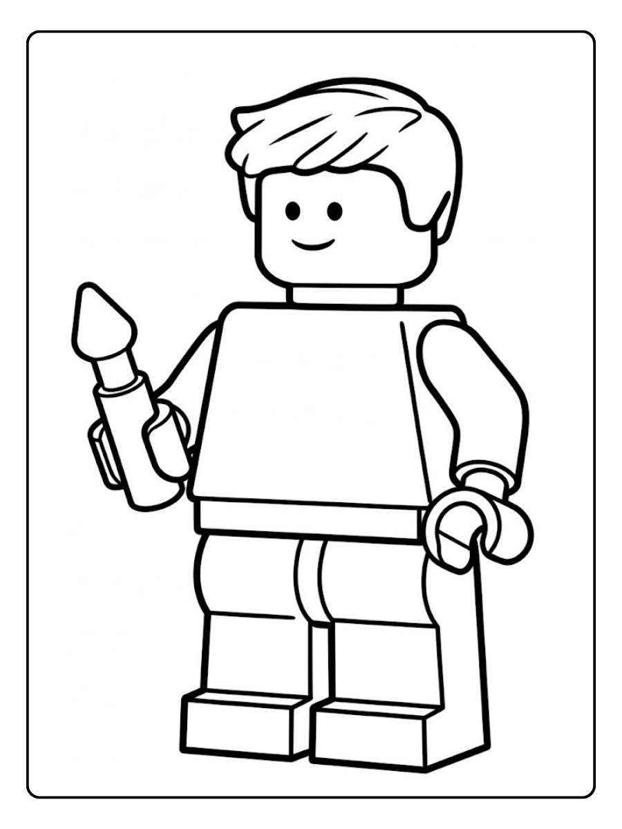Lego Friends Ausmalbilder Einfacher Umriss eines Lego Männchens
