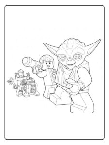 Lego Star Wars Ausmalbilder Der Mandalorianer und Grogu