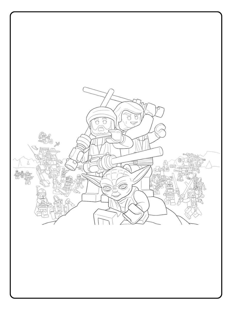 Lego Star Wars Ausmalbilder Freunde beim Skatepark