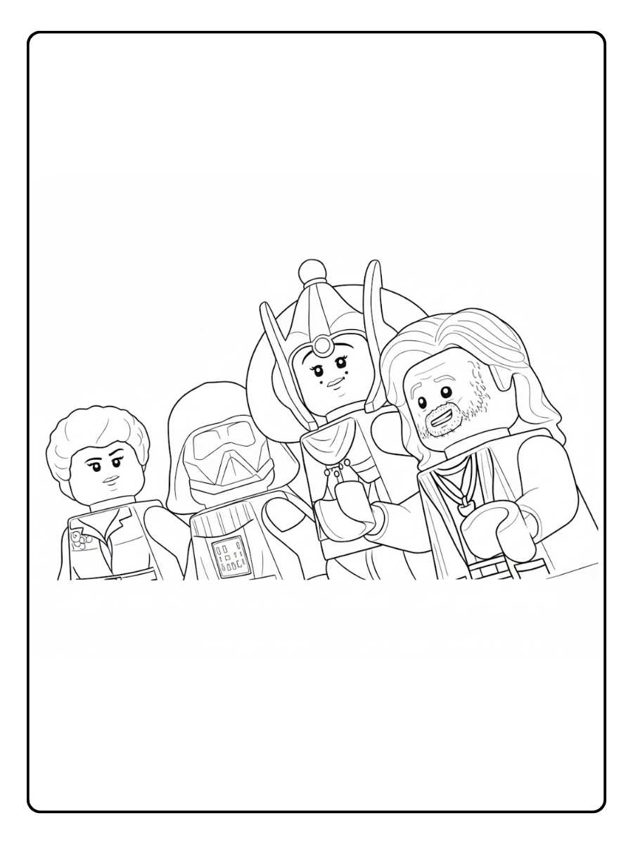 Lego Star Wars Ausmalbilder Tapfere Helden der Rebellenallianz