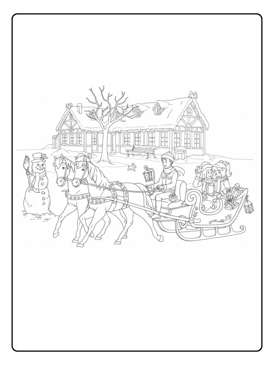 ausmalbild bibi und tina weihnachten