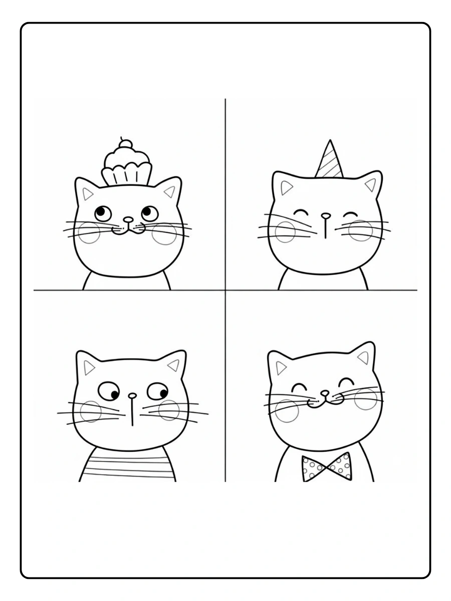 kawaii Ausmalbild Katzen (1)