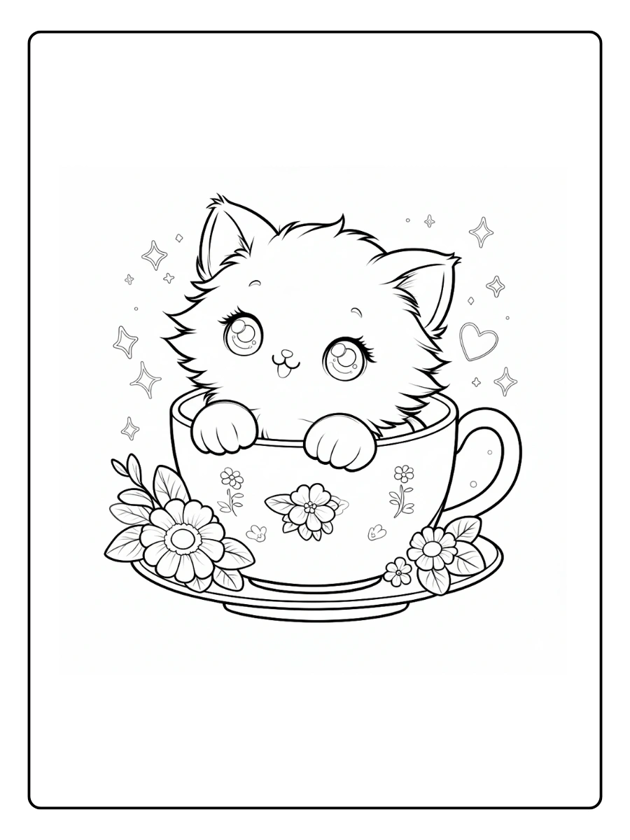 kawaii Ausmalbild Katzen (3)